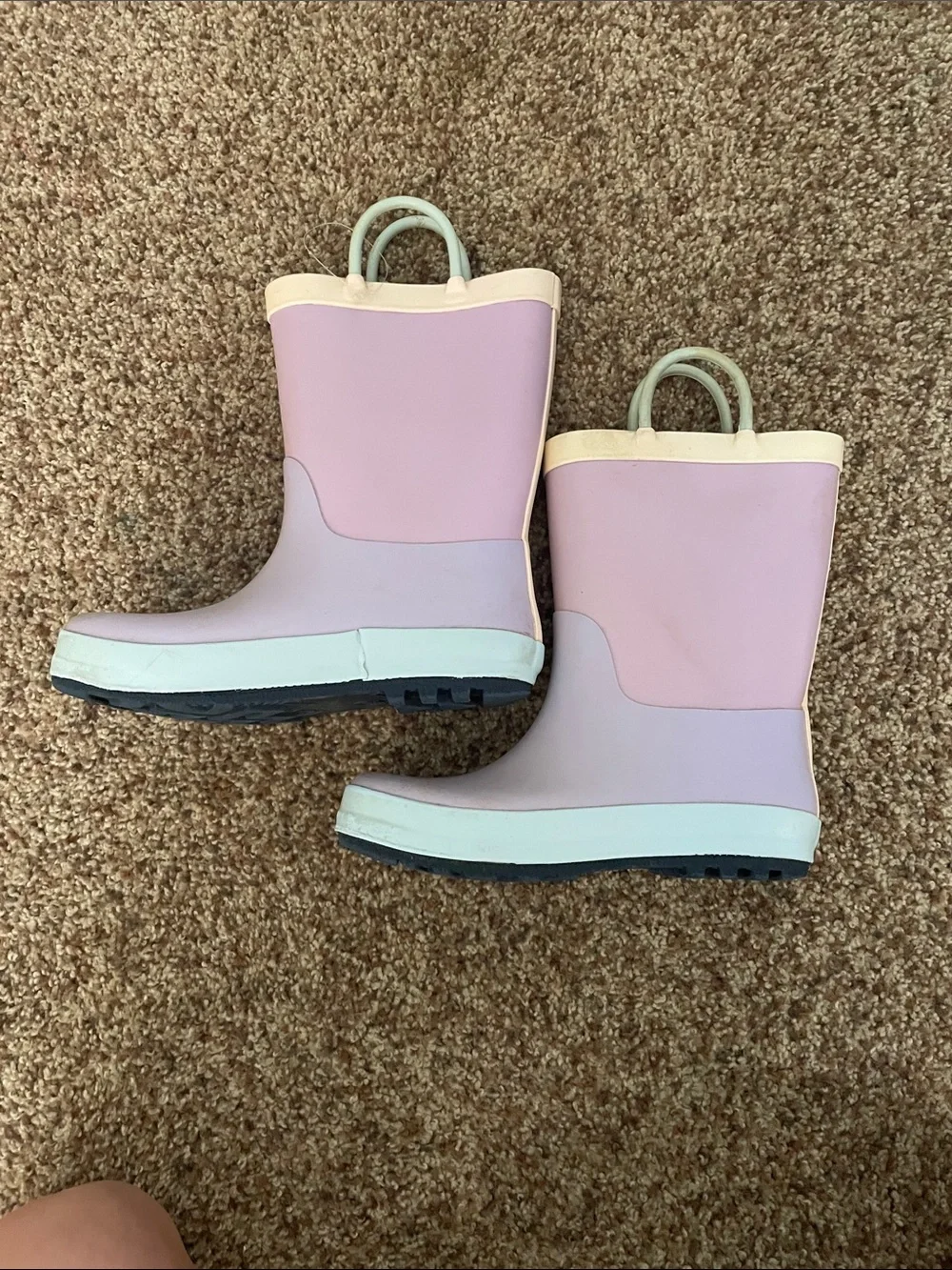Target Kids Pink Rain Boots with Pull Handles size 12